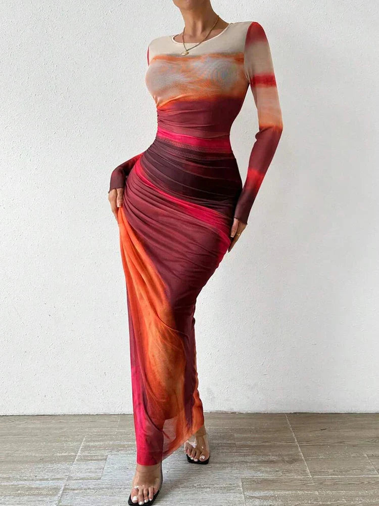 Vermeer | Maxi dress with sunset design