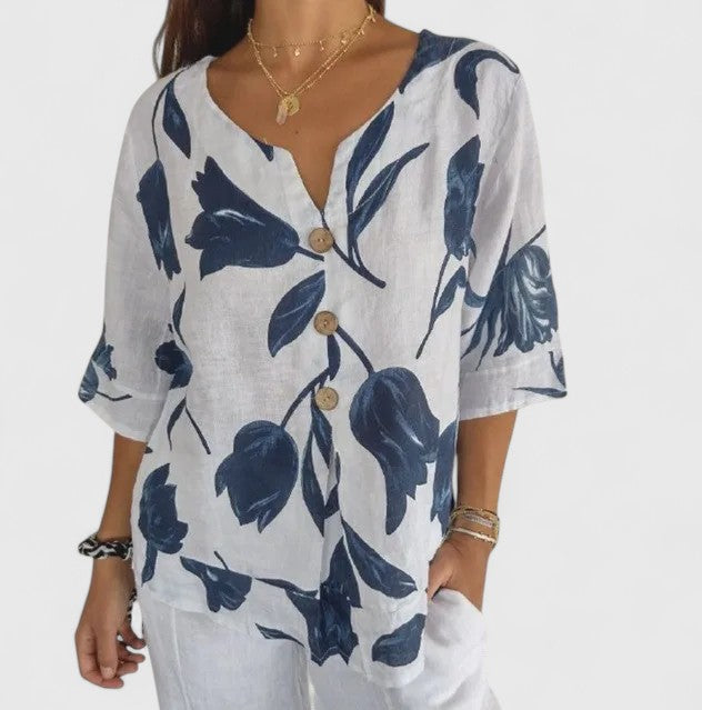 Beautiful Flower Pattern Women's Blouse