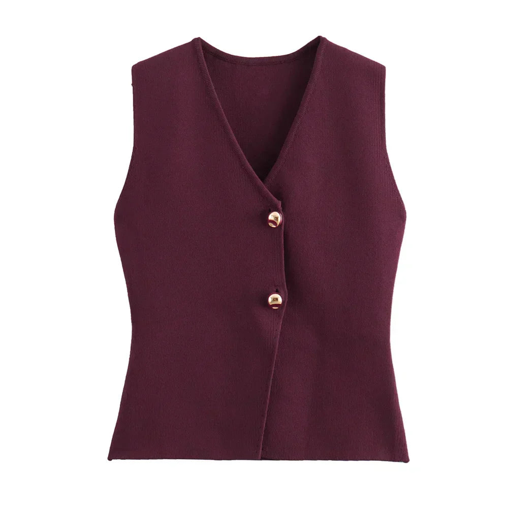 Women's Vest Gold Size M Polyester