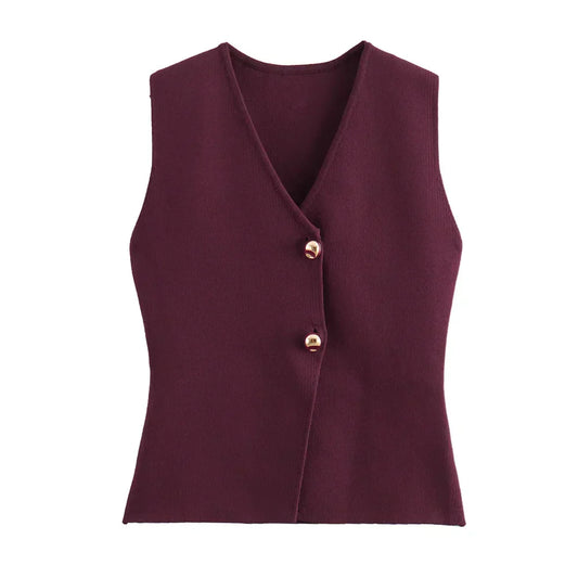 Women's Vest Gold Size M Polyester