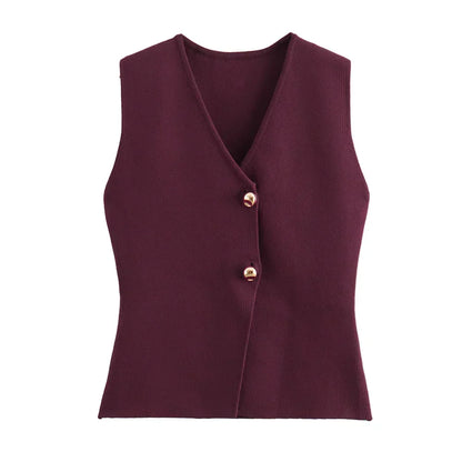 Women's Vest Gold Size M Polyester