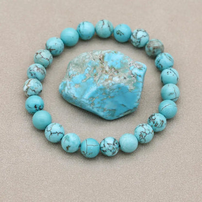 Blue Stone Beaded Bracelet