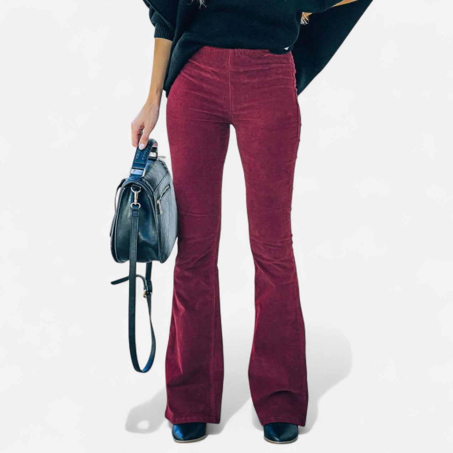 Ancient World | Women's High Waist Flared Pants – Timeless Style, Elegant Silhouette