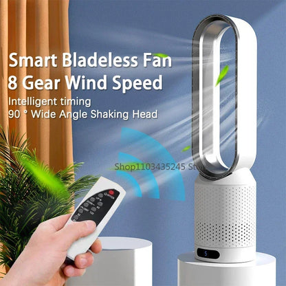 3-in-1 Bladeless Tower Fan - Safe, Quiet & Stylish with 8 Wind Speeds & Remote Control