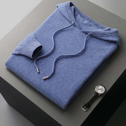 Casual Fit Hooded Jumper with Drawstrings for Men