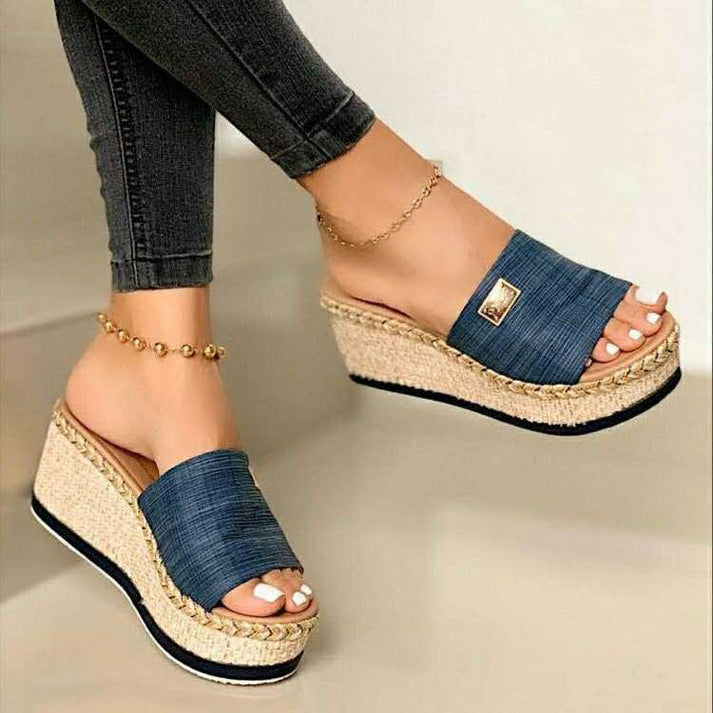 Wedge sandals, Lina - brown