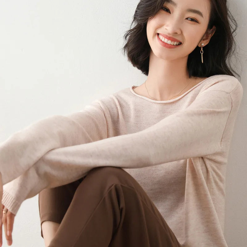Women's sweater made of solid knit | Long sleeves