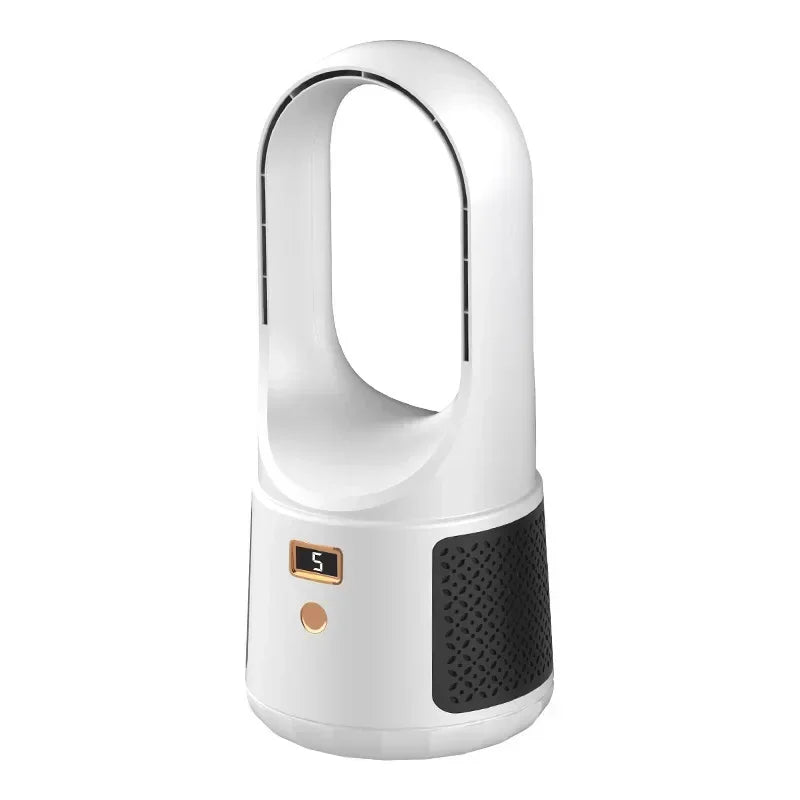 Bladeless Table Fan - Silent USB Fan with Battery for Bedroom & Office