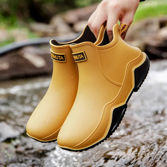 Women’s Waterproof Ankle Boots with Slip-Resistant Outsole and Pull Tab