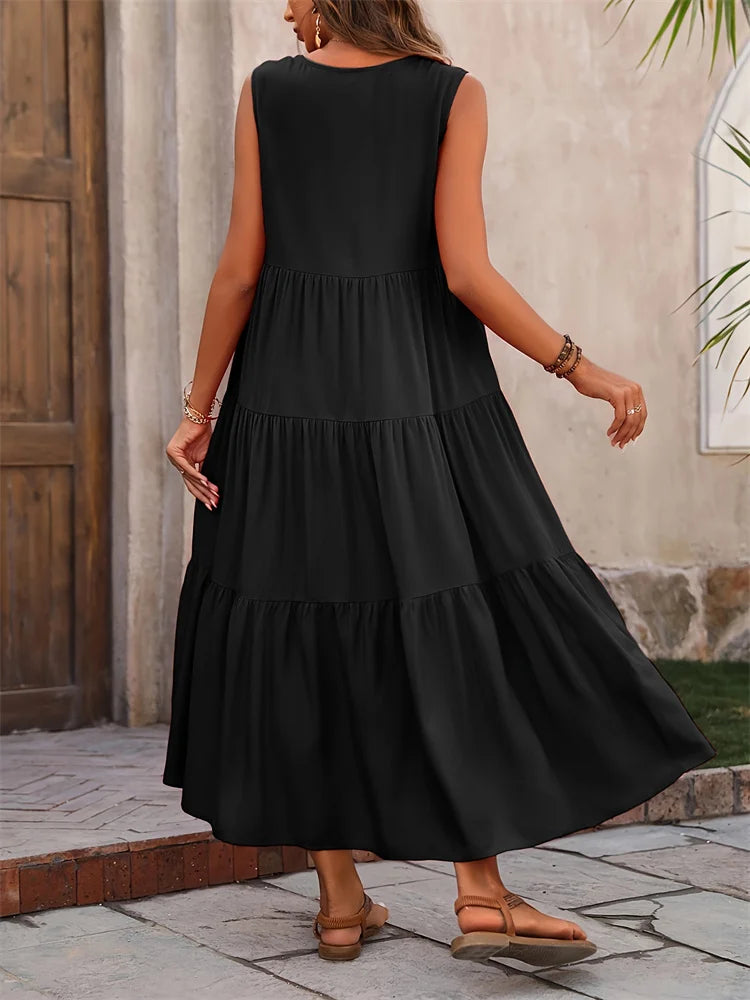 Vibrant Long Sleeve Summer Dress