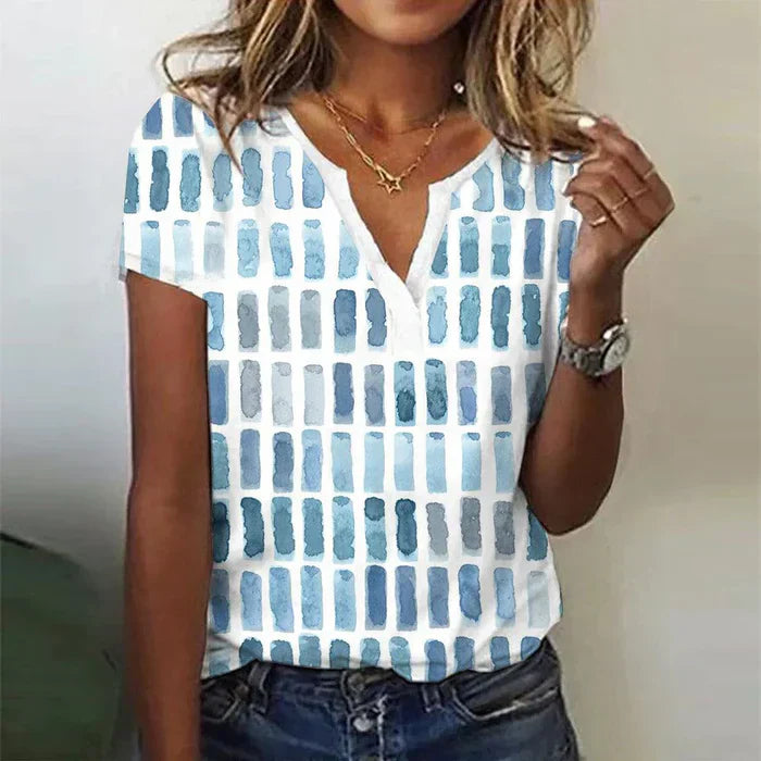 Blue patterned Scarlett short-sleeved shirt