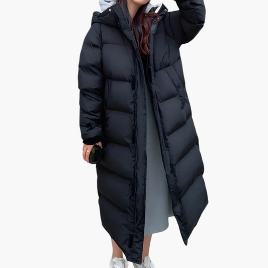 Women's Winter Quilted Coat Long Parka Waterproof with Hood – Elegant Outdoor Companion