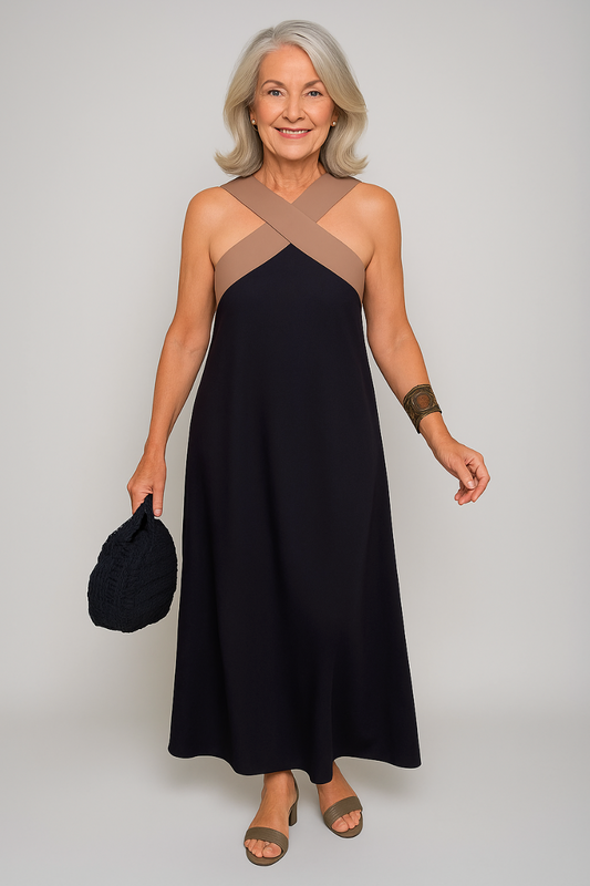 Beautiful V-Neck Long Evening Dress - Olytrend