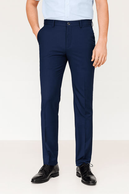 Black men's slim fit suit pants with stretch