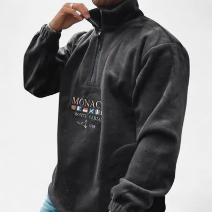 Ancient World | Men's Half-Zip Sweater Monaco – Timeless Elegance, Refined Comfort