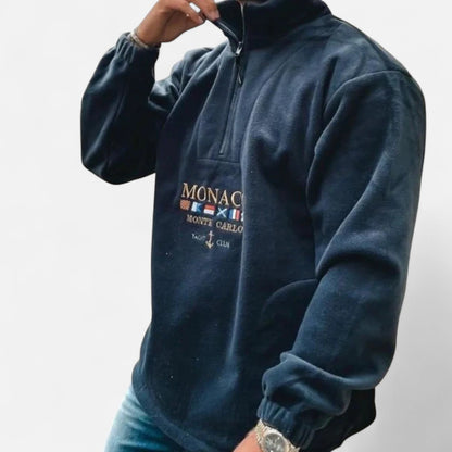 Ancient World | Men's Half-Zip Sweater Monaco – Timeless Elegance, Refined Comfort