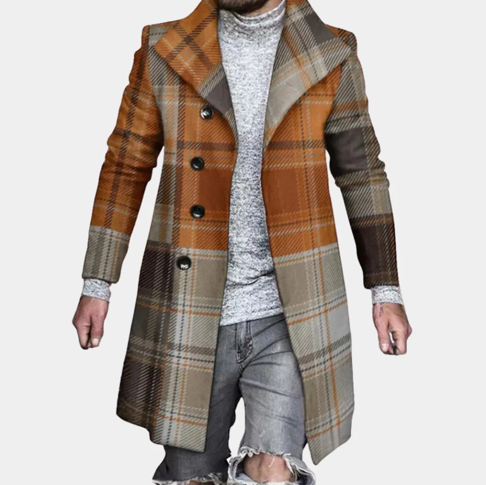 Stylish mid-length coat for the contemporary gentleman