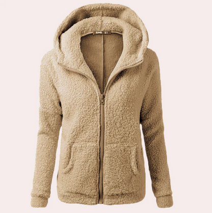 Women's Yllva Long Winter Coat with Hood and Buttons