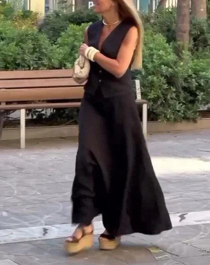 Black Chloe Vintage Two-Piece Set