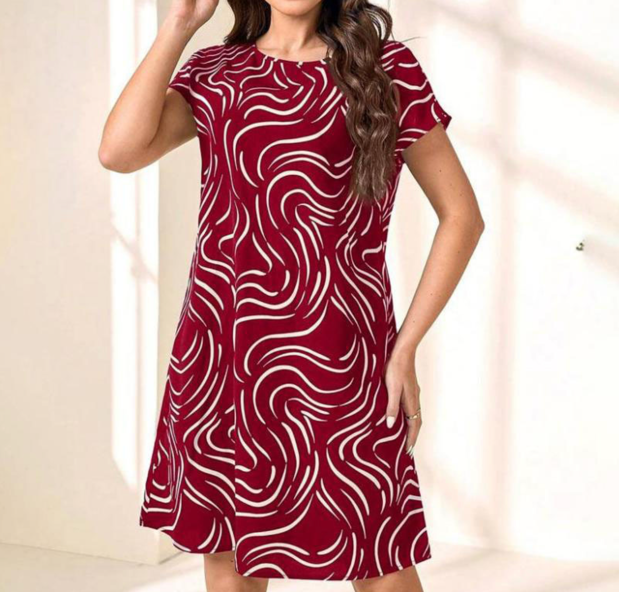 Beatrix | Elegant Abstract Print Dress for Women - Festive Dresses