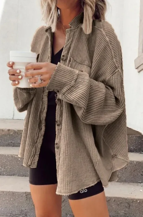 Button-front Ava shirt jacket