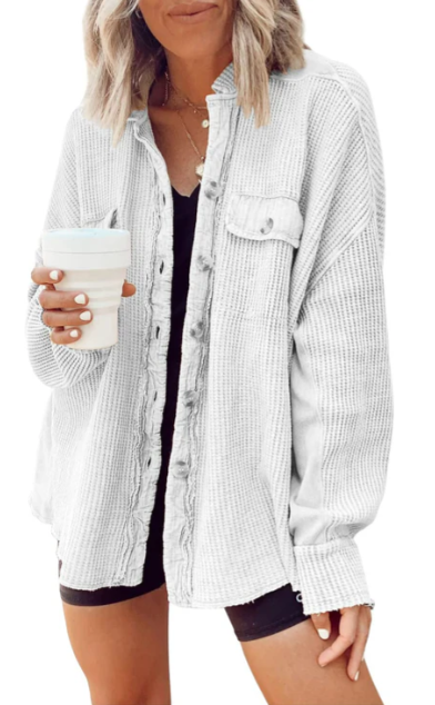 Button-front Ava shirt jacket