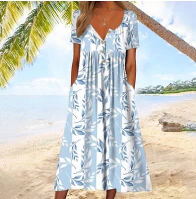 Camila Maxi Dress: Leaf Dance Design
