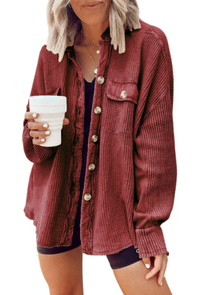 Button-front Ava shirt jacket