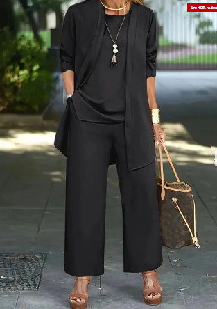 Women's Hazel Cardigan, Sweater, and Trousers Set