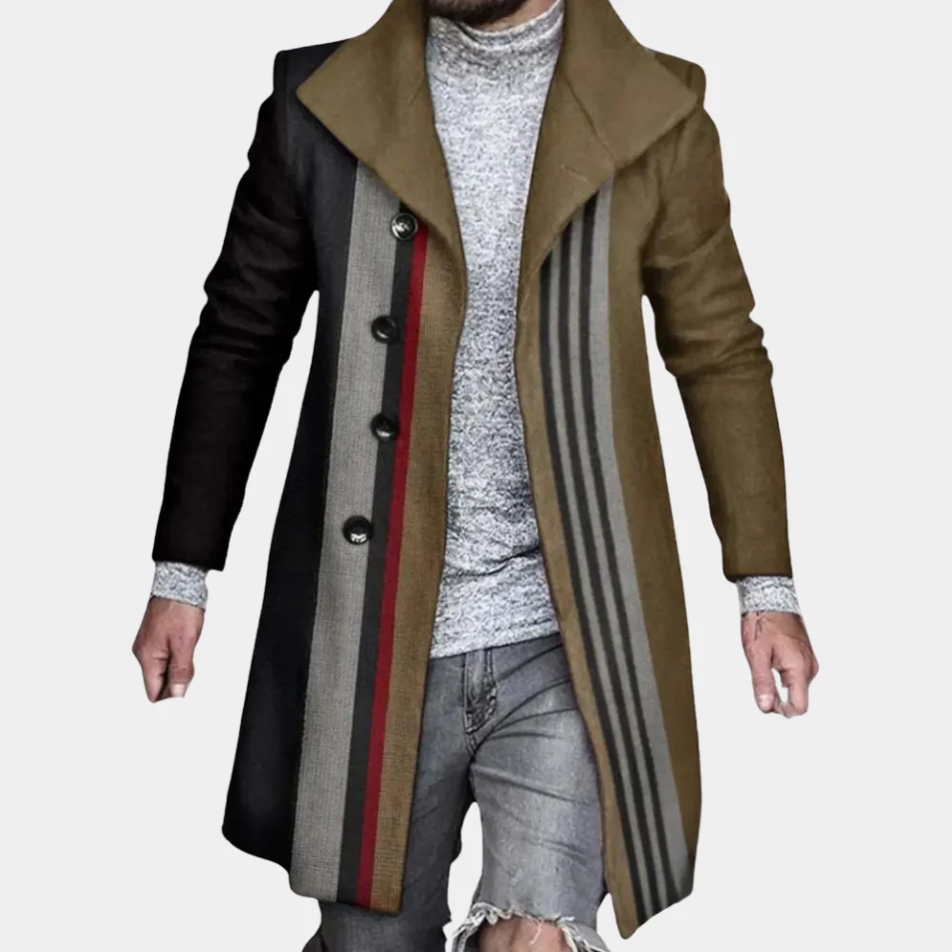 Stylish mid-length coat for the contemporary gentleman