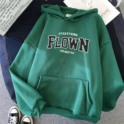 Women's Fashionable Printed Hooded Sweatshirt - Gulya