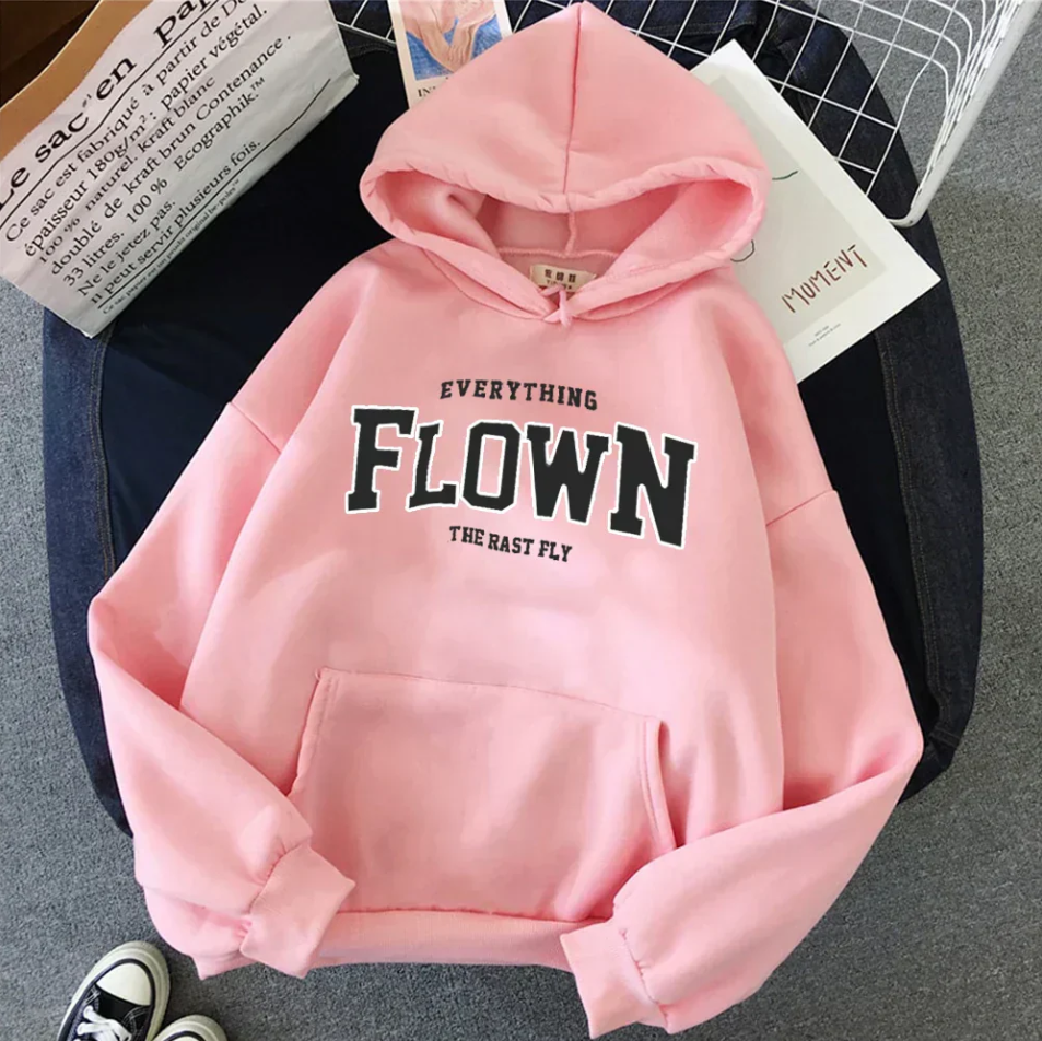 Women's Fashionable Printed Hooded Sweatshirt - Gulya
