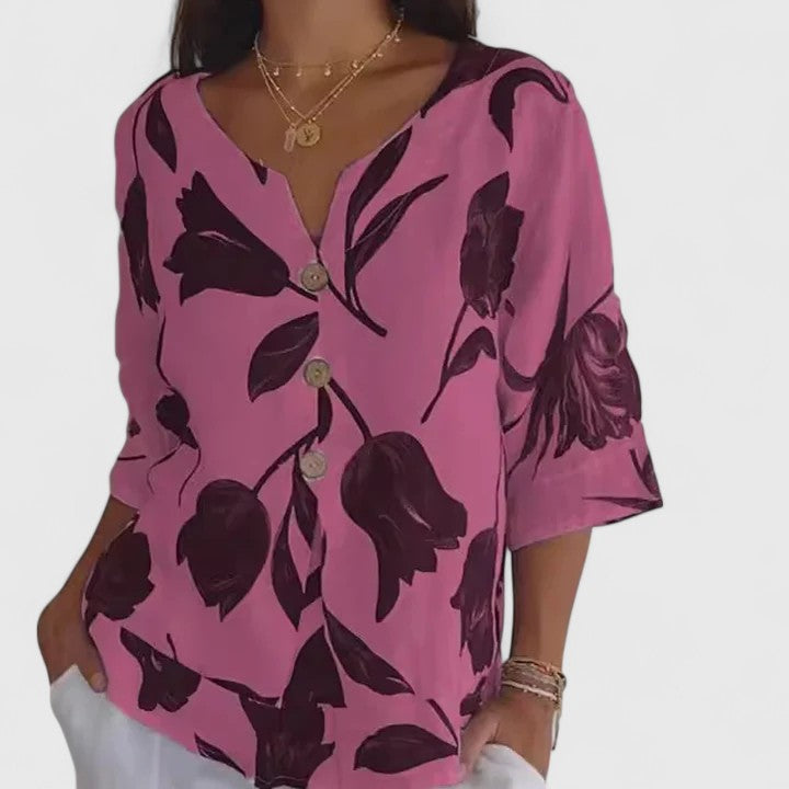 Beautiful Flower Pattern Women's Blouse