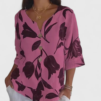 Beautiful Flower Pattern Women's Blouse