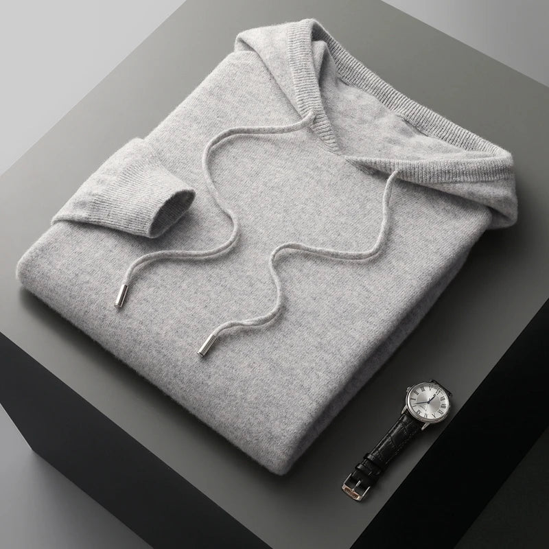 Casual Fit Hooded Jumper with Drawstrings for Men