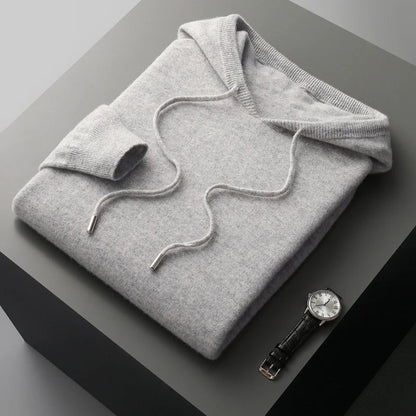 Casual Fit Hooded Jumper with Drawstrings for Men