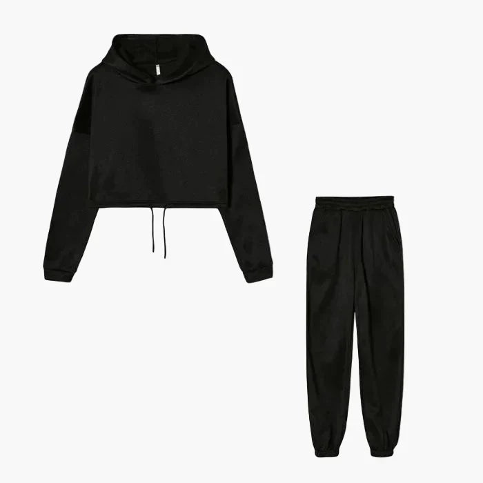 Women's Two-Piece Lounge Set – Fashionable Hoodie & Jogging Pants for Leisure and Everyday Use