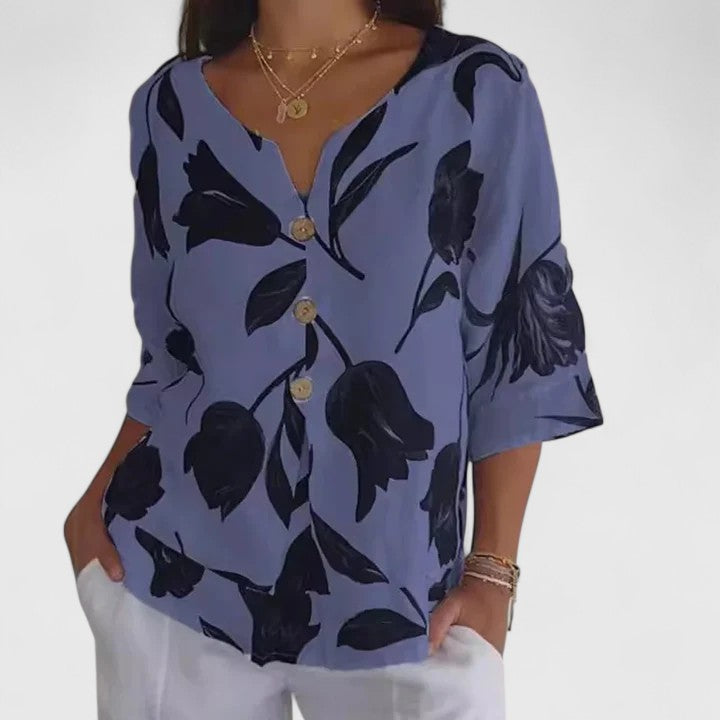 Beautiful Flower Pattern Women's Blouse