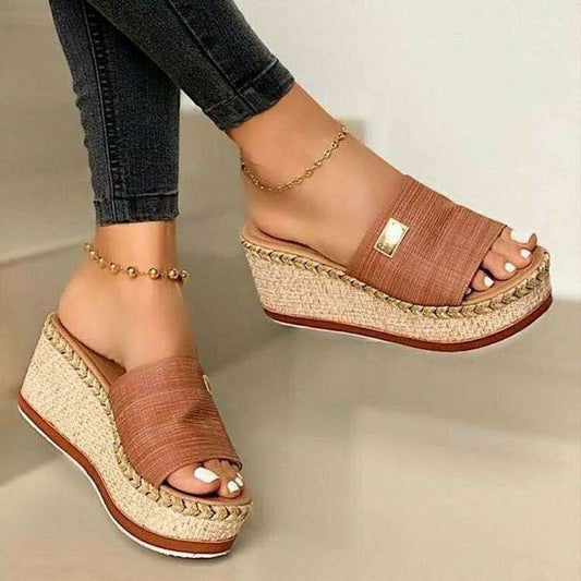 Wedge sandals, Lina - brown
