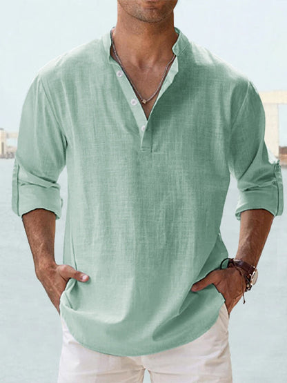 Button-up T-shirt for men