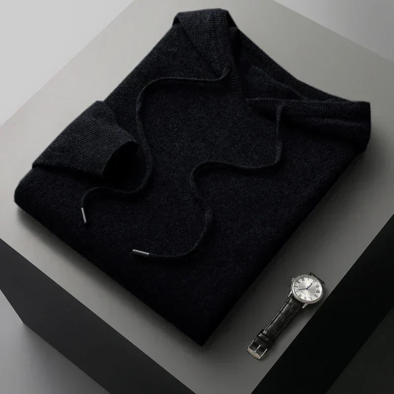 Casual Fit Hooded Jumper with Drawstrings for Men