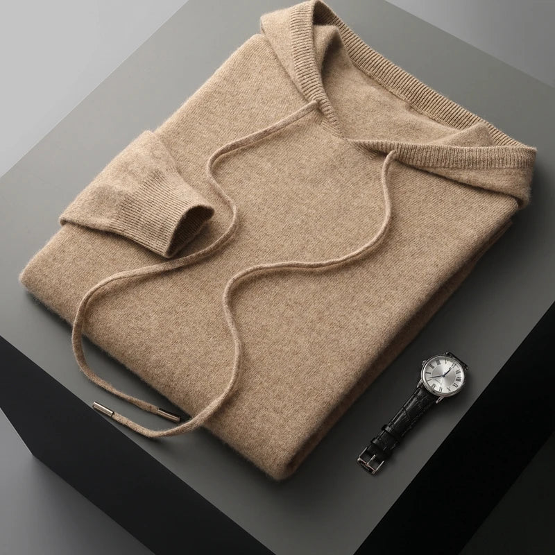 Casual Fit Hooded Jumper with Drawstrings for Men