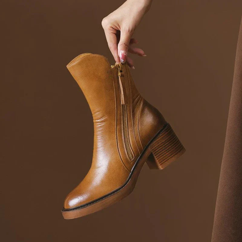 Women's Low Heel Ankle Boots - Olytrend