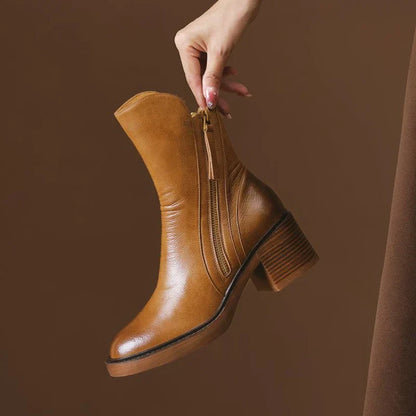 Women's Low Heel Ankle Boots - Olytrend
