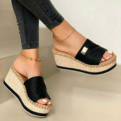 Wedge sandals, Lina - brown