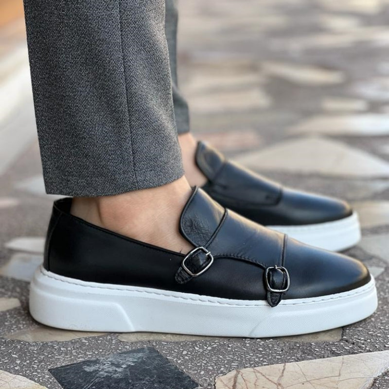 UrbanGent - Stylish Men's Leather Double Monk Strap Loafers