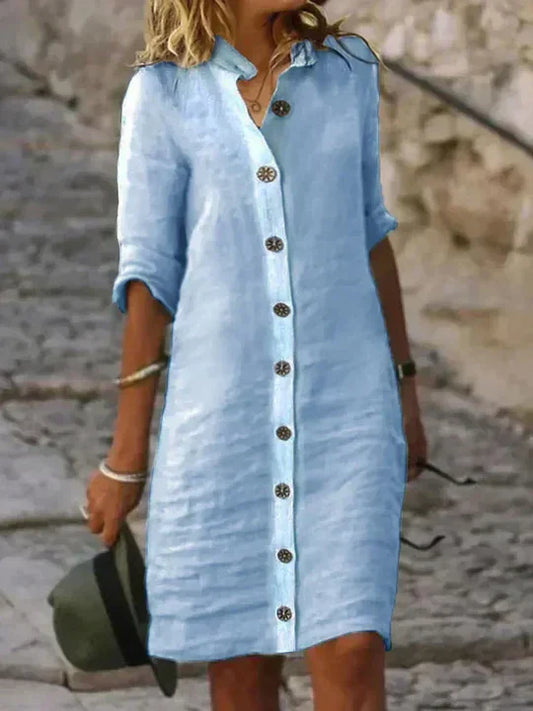 Blue Linen Dress: Sophie