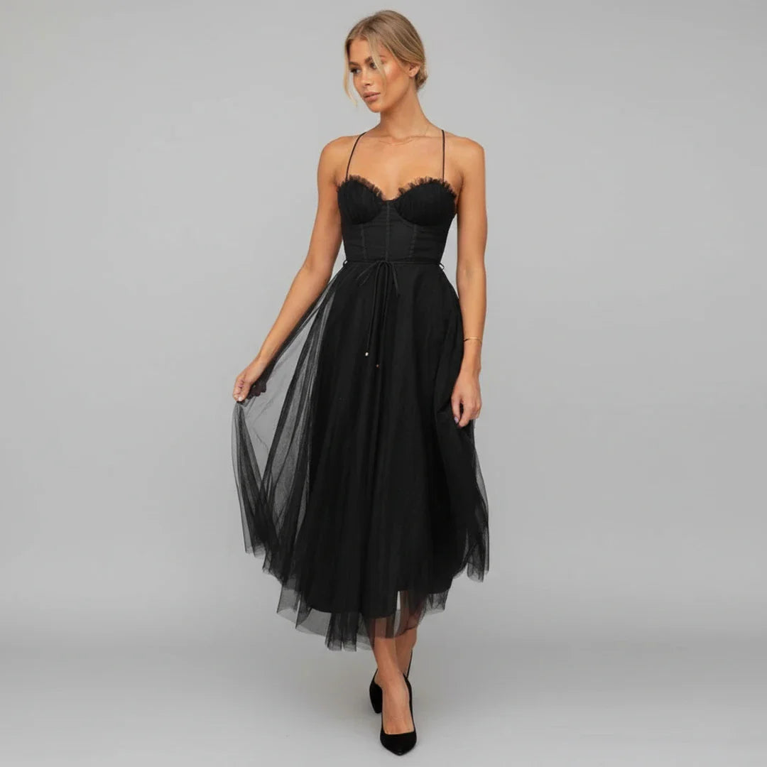 Casual Cross Strap Knee Length Summer Dress - Olytrend