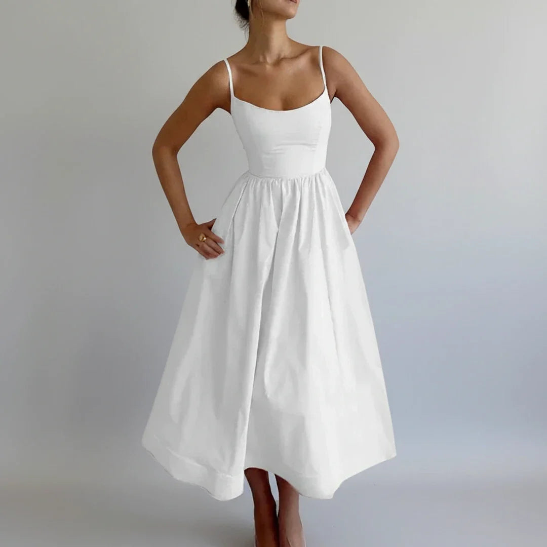 Casual V-Neck Waist Dress for Women - Olytrend