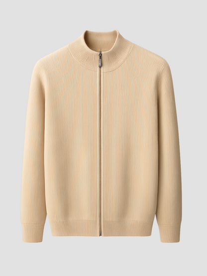 Casual cardigan with stand-up collar
